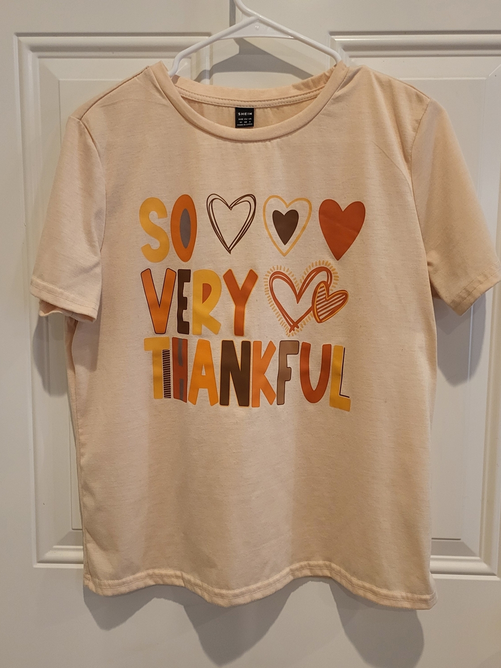 Thanksgiving Graphic Crew Neck Short Sleeve T-Shirt Size M-GUC